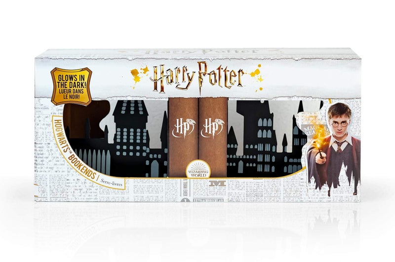 Seven20 Harry Potter Hogwarts Castle Metal Bookends | Die Cut Metal Bookends with Hogwarts Castle Silhouette Glow in The Dark Design | Ideal for Harry Potter Book Collections & More - Image 4
